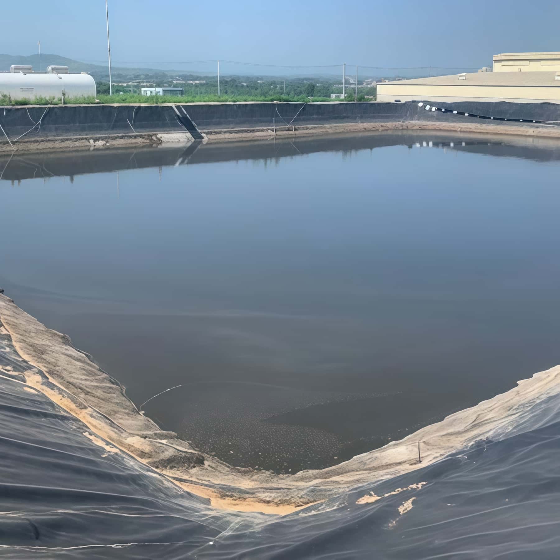 规模化养猪场污水池防渗膜施工完工案列.